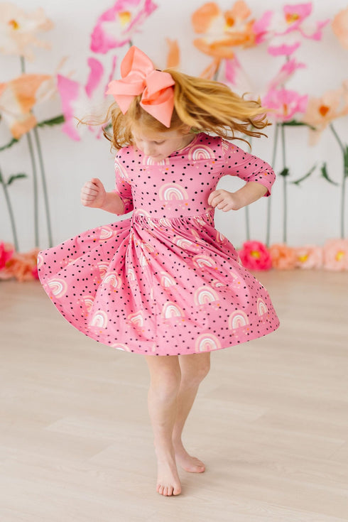 rainbow-wishes-3-4-sleeve-pocket-twirl-dress Mila &  Rose - Sophia's Style--2T--3